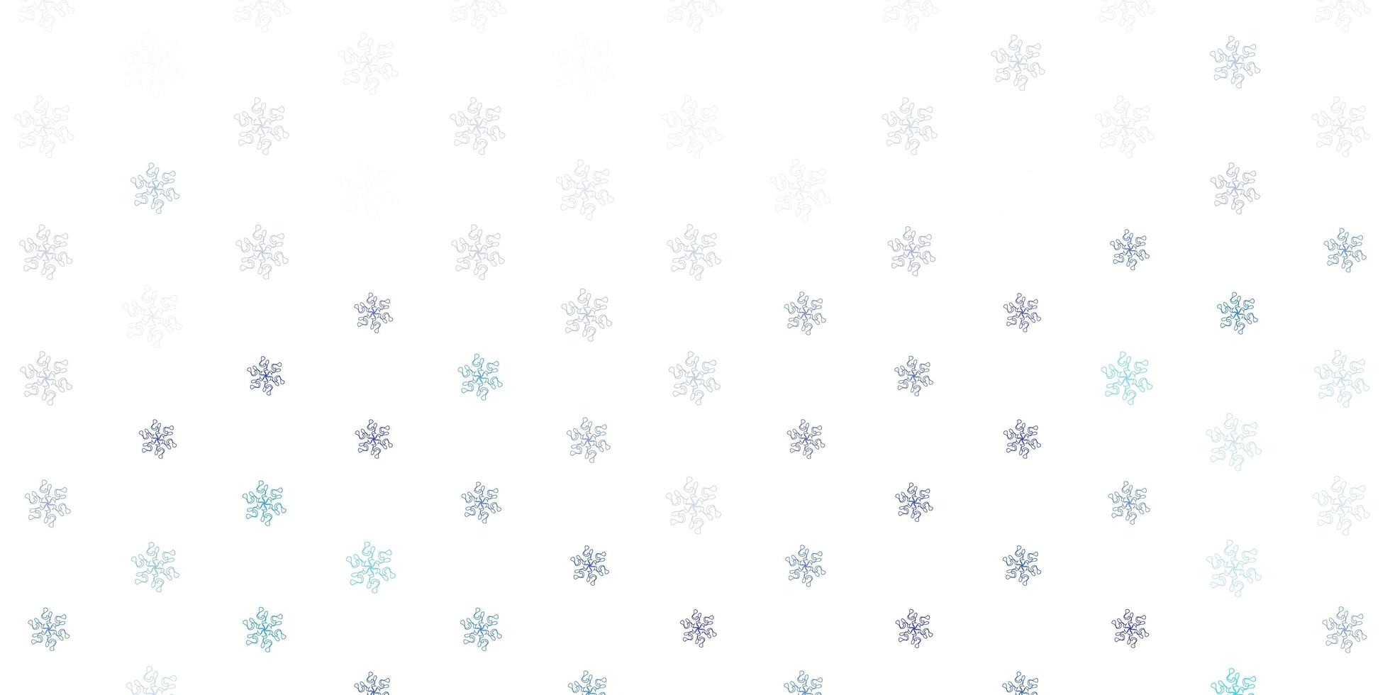 Light blue vector doodle texture with flowers.