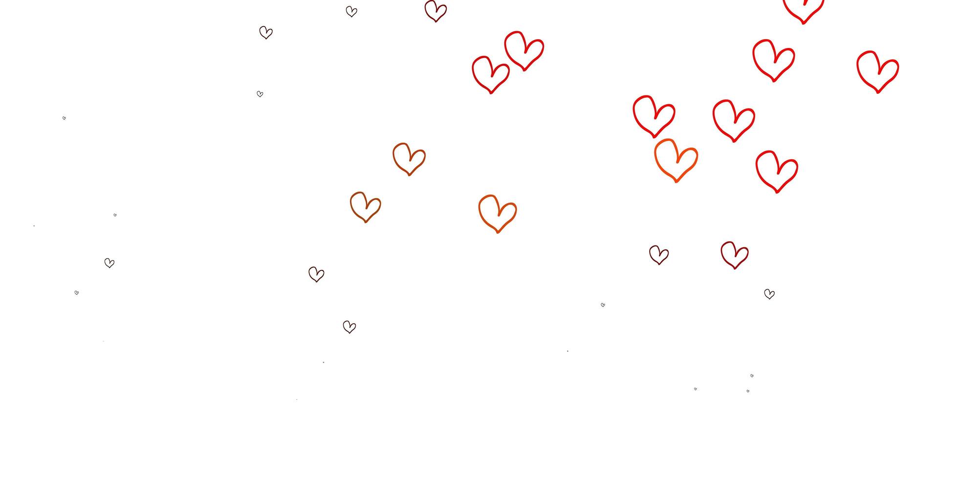 Light Orange vector backdrop with sweet hearts.