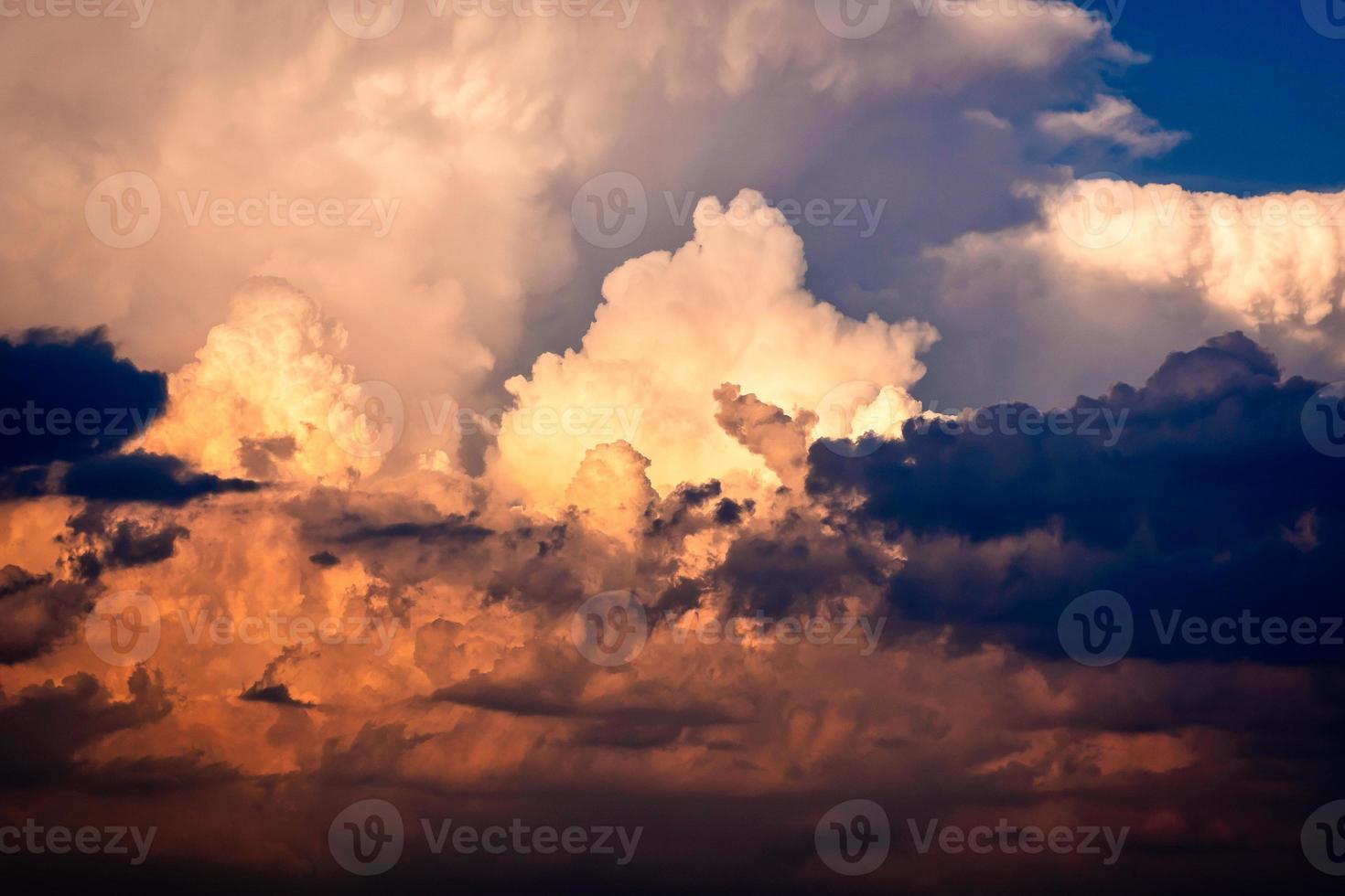 Dramatic cloudscape in the twilight with sunset sunrise. photo