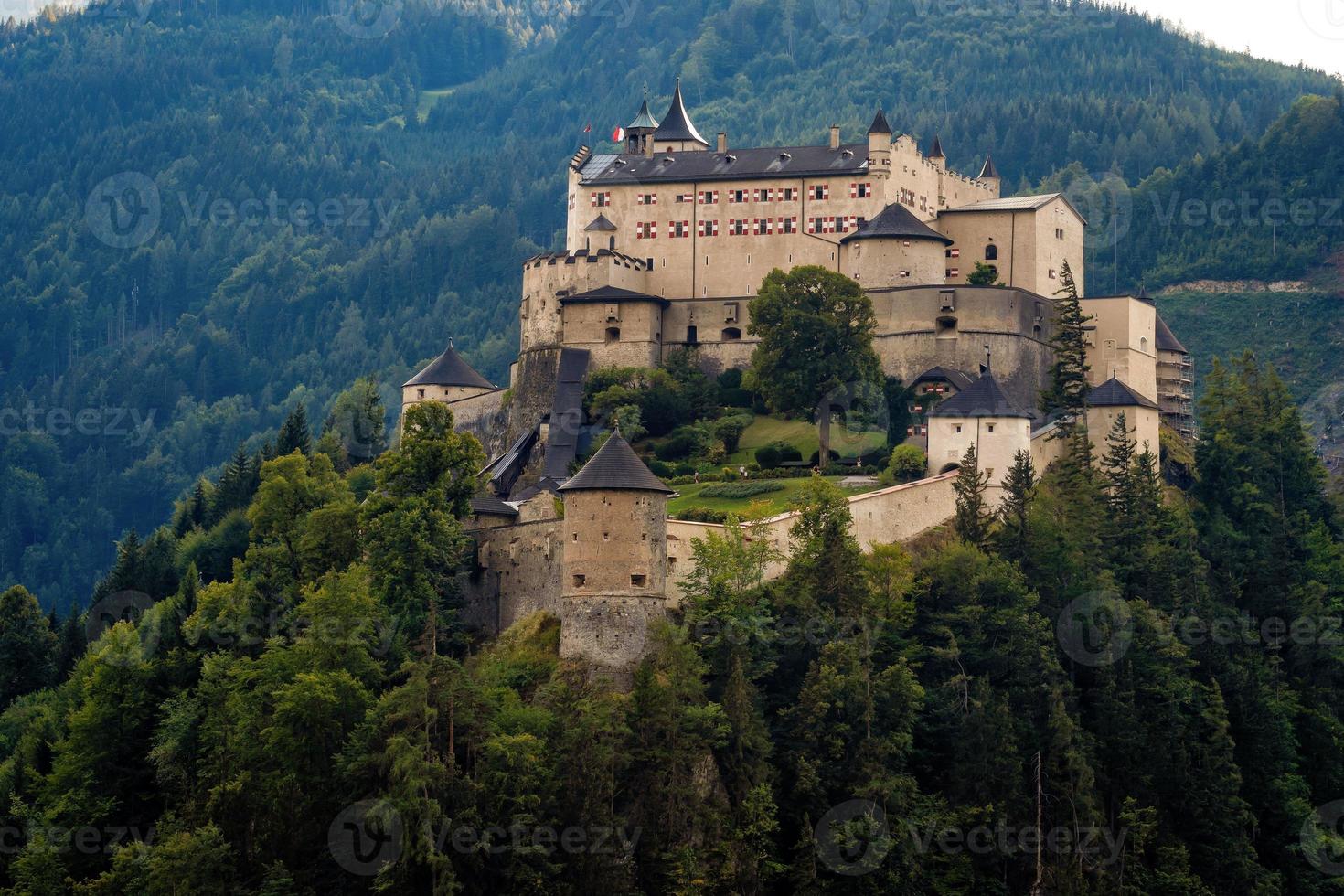 Hohenwerfen castle and fortress above the Salzach valley at Werfen on Austria photo