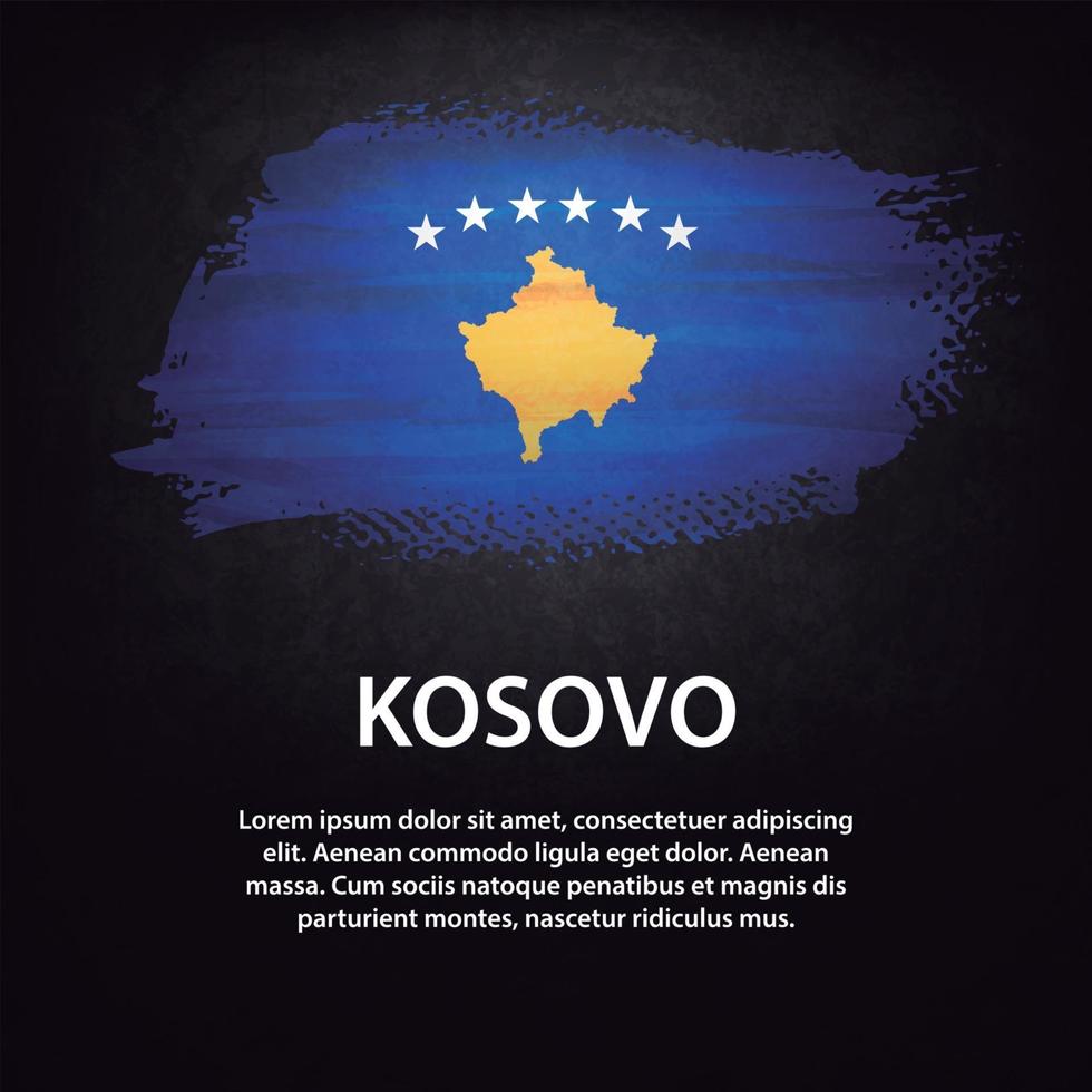 Kosovo flag brush vector