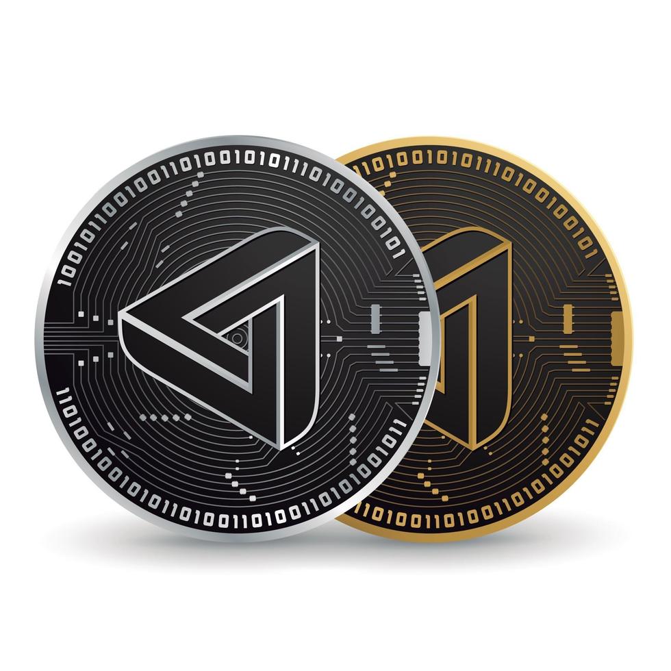 criptomoneda de oro y plata maidsafecoin vector