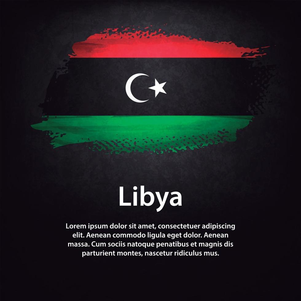 Libya flag brush vector