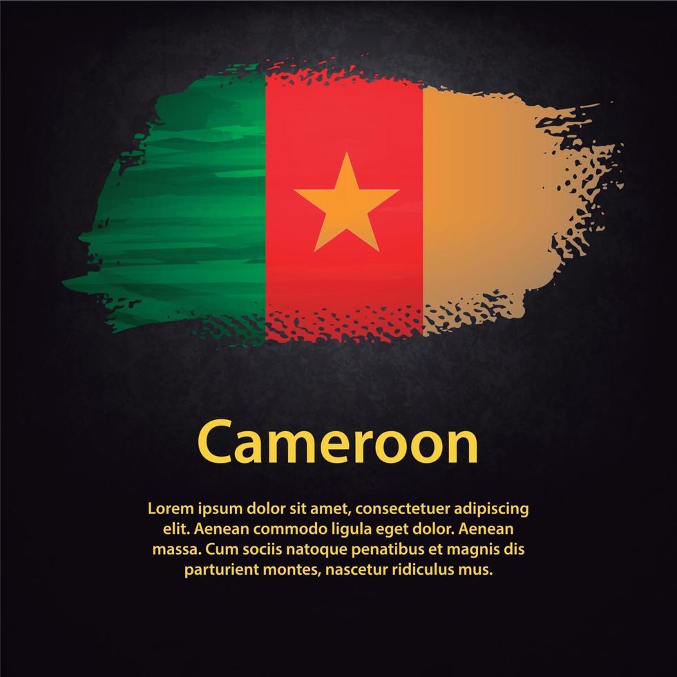 Cameroon flag brush vector