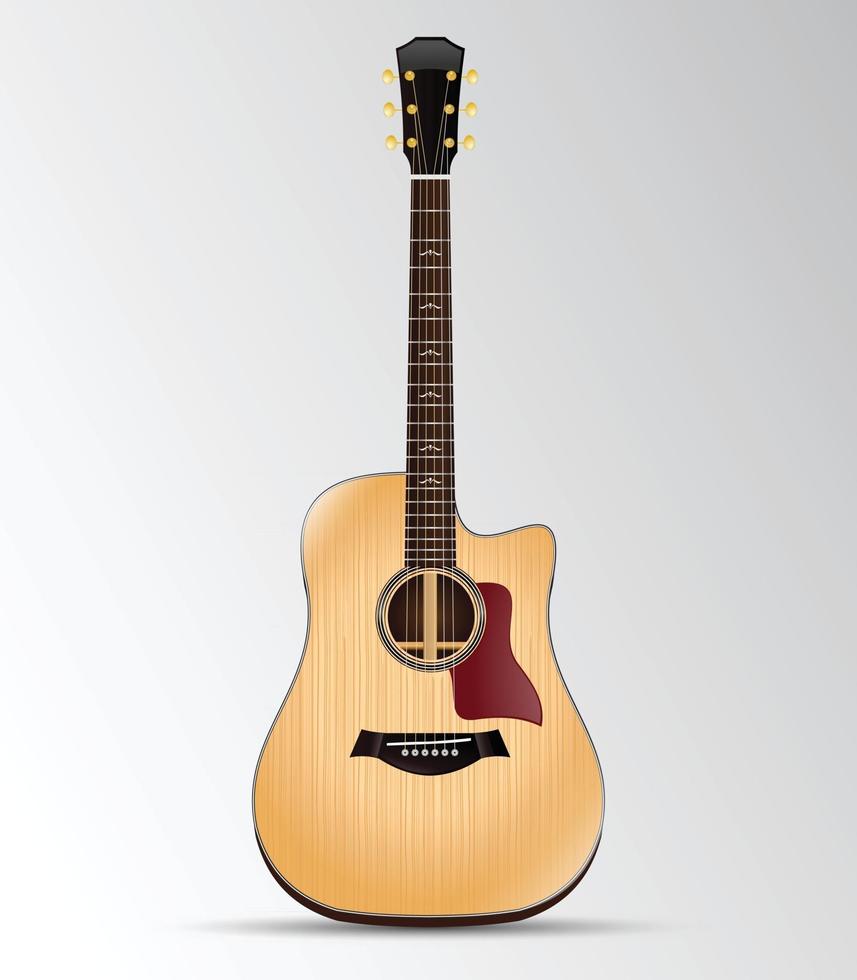 Acoustic Guitar Cutout Dreadnought Isolated vector