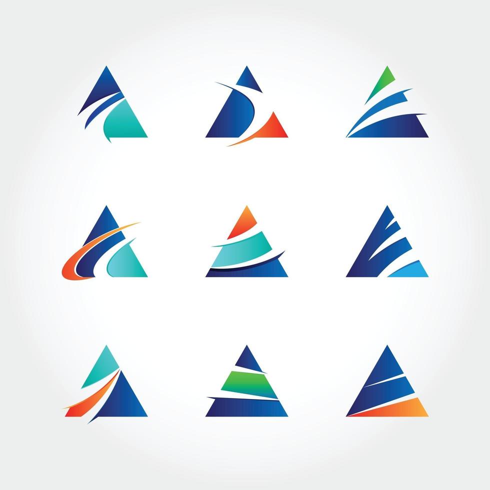 Abstract Triangle Business Logo Collection vector