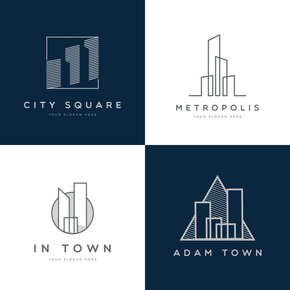 Abstract Property Logo Design Set vector