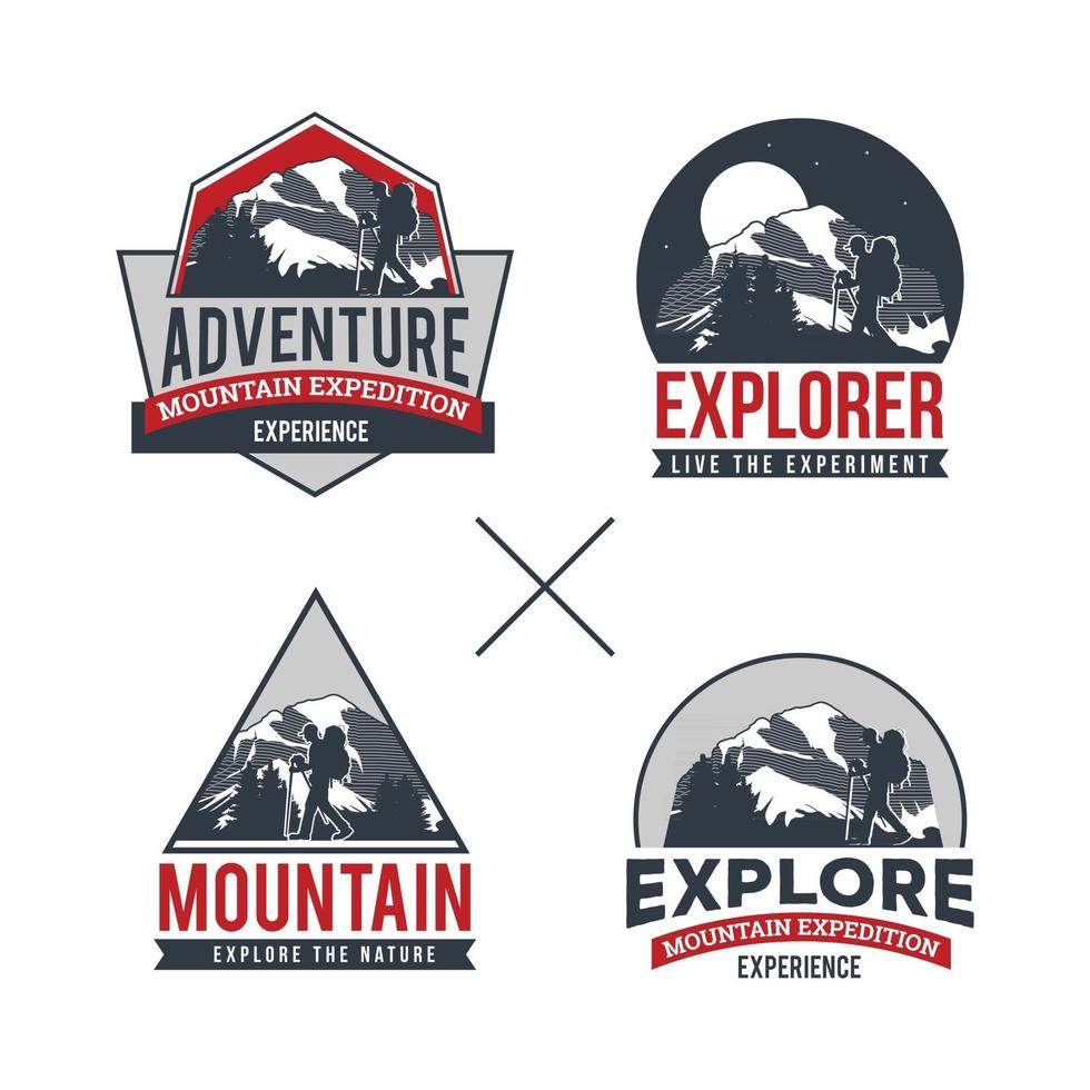 colección profesional de logotipos de montaña vector