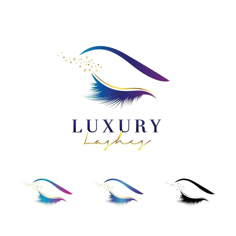 Luxury Eye Lashes Logo Design Set vector