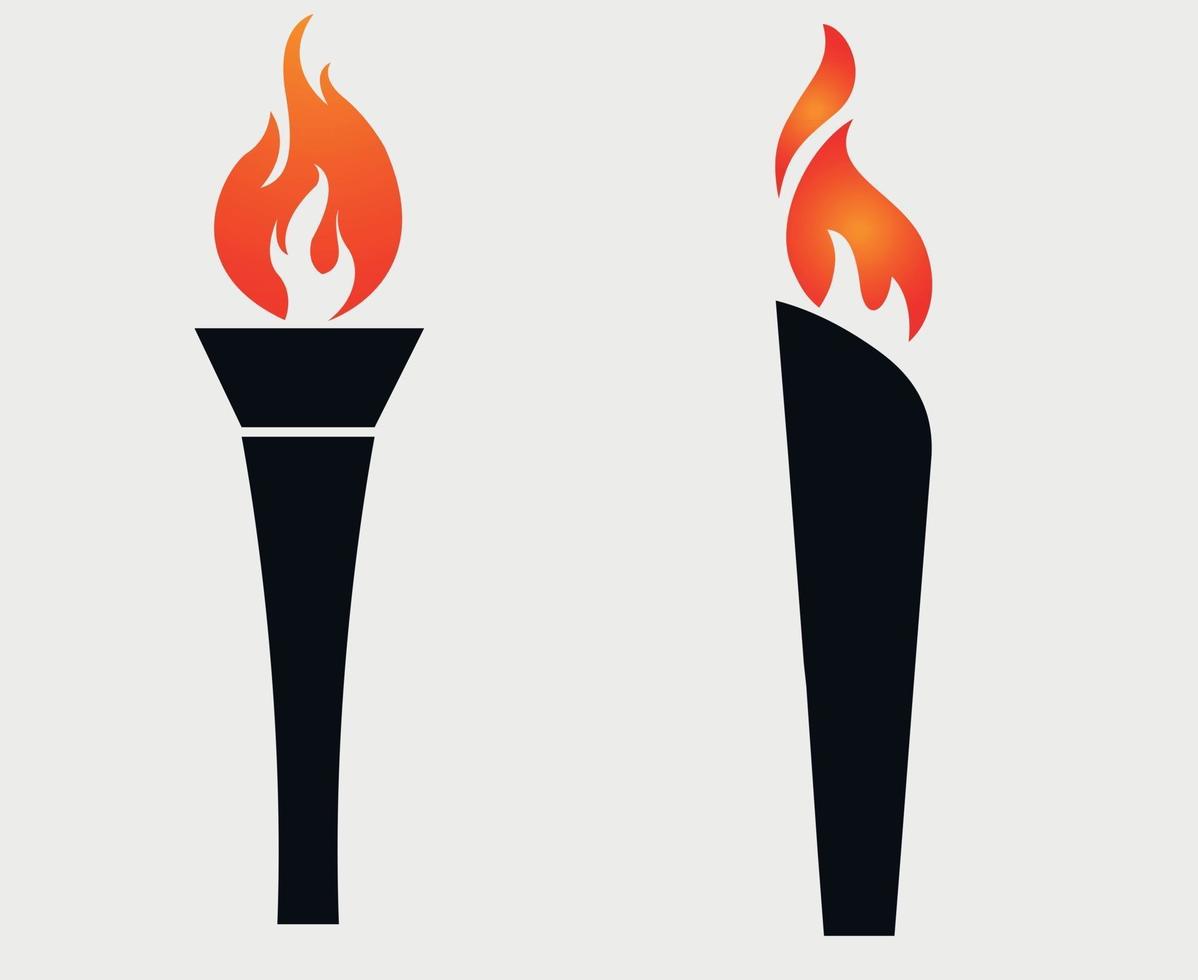 abstract torch Collection Black design icons illustration with Gray Background vector