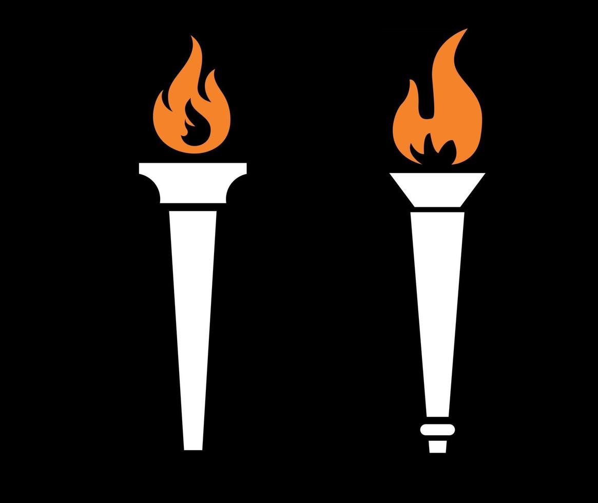 torch icon flame vector illustration abstract design with Background Black