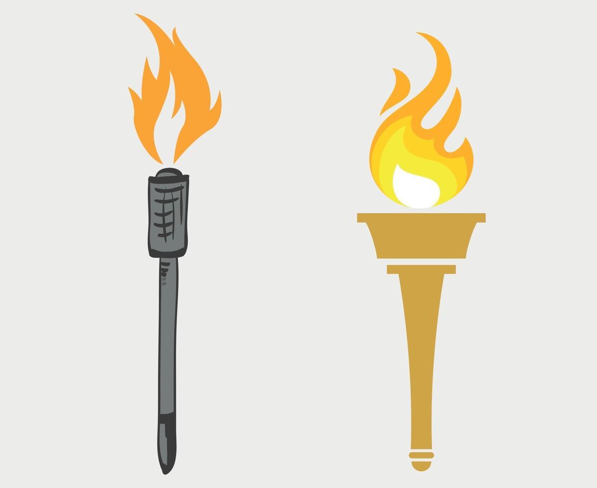 torch icon illustration abstract vector design with Gray Background