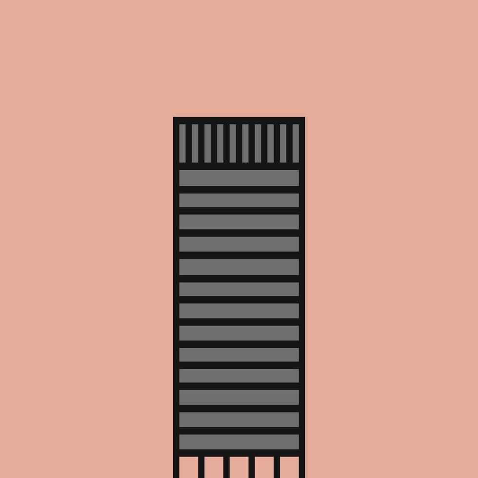rascacielos de gran altura edificio estilo de esquema de simplicidad. vector