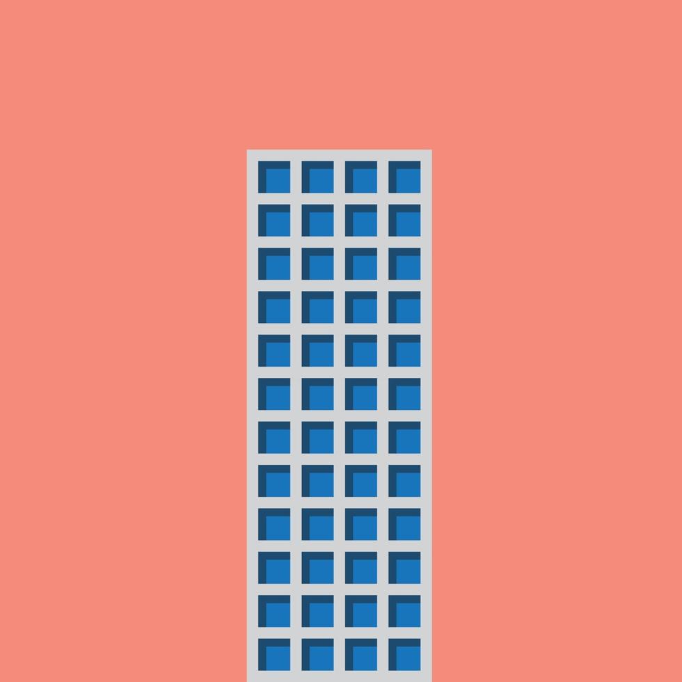 High rise skyscraper building simplicity outline style. vector