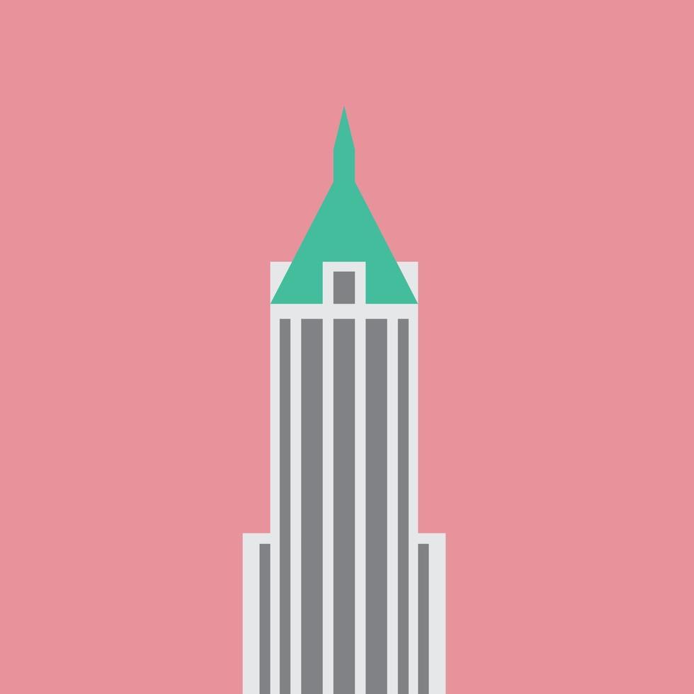 High rise skyscraper building simplicity outline style. vector