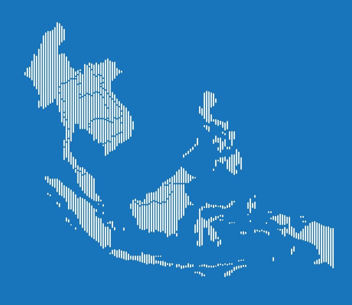 simplicidad geometría abstracta moderna sudeste asiático o mapa de la asean. ilustración vectorial. vector