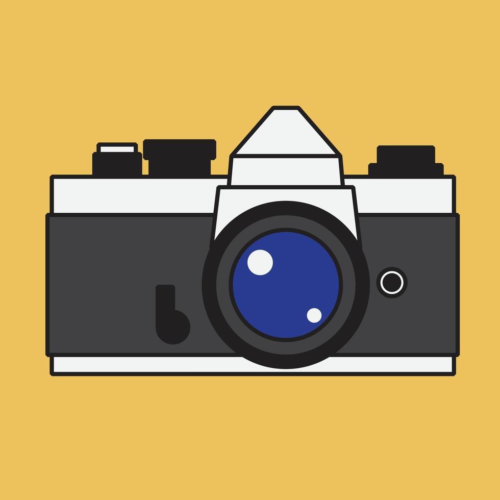 Vintage analog film camera colorful flat design. vector