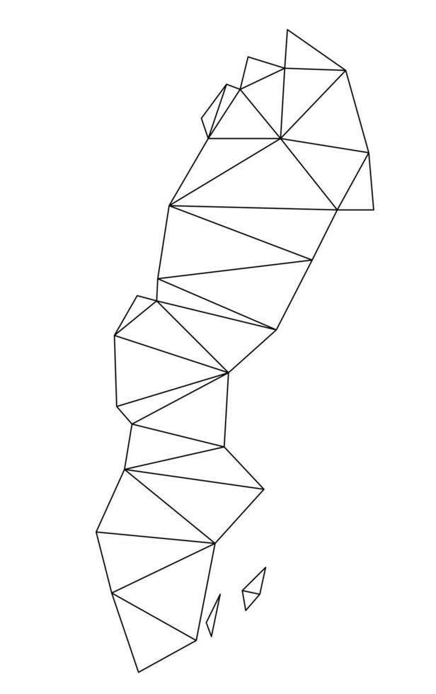 Suecia poligonal mapa del mundo vectorial sobre fondo blanco. vector