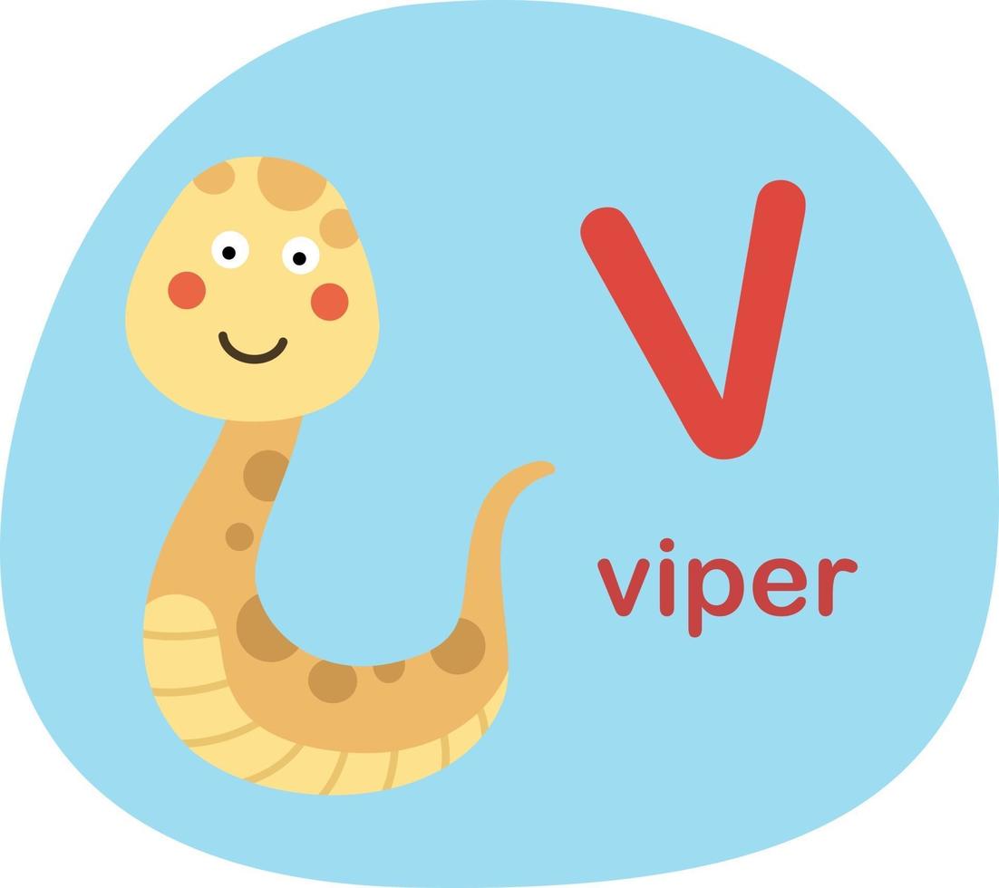 Illustration isolated alphabet letter v-viper vector illustration