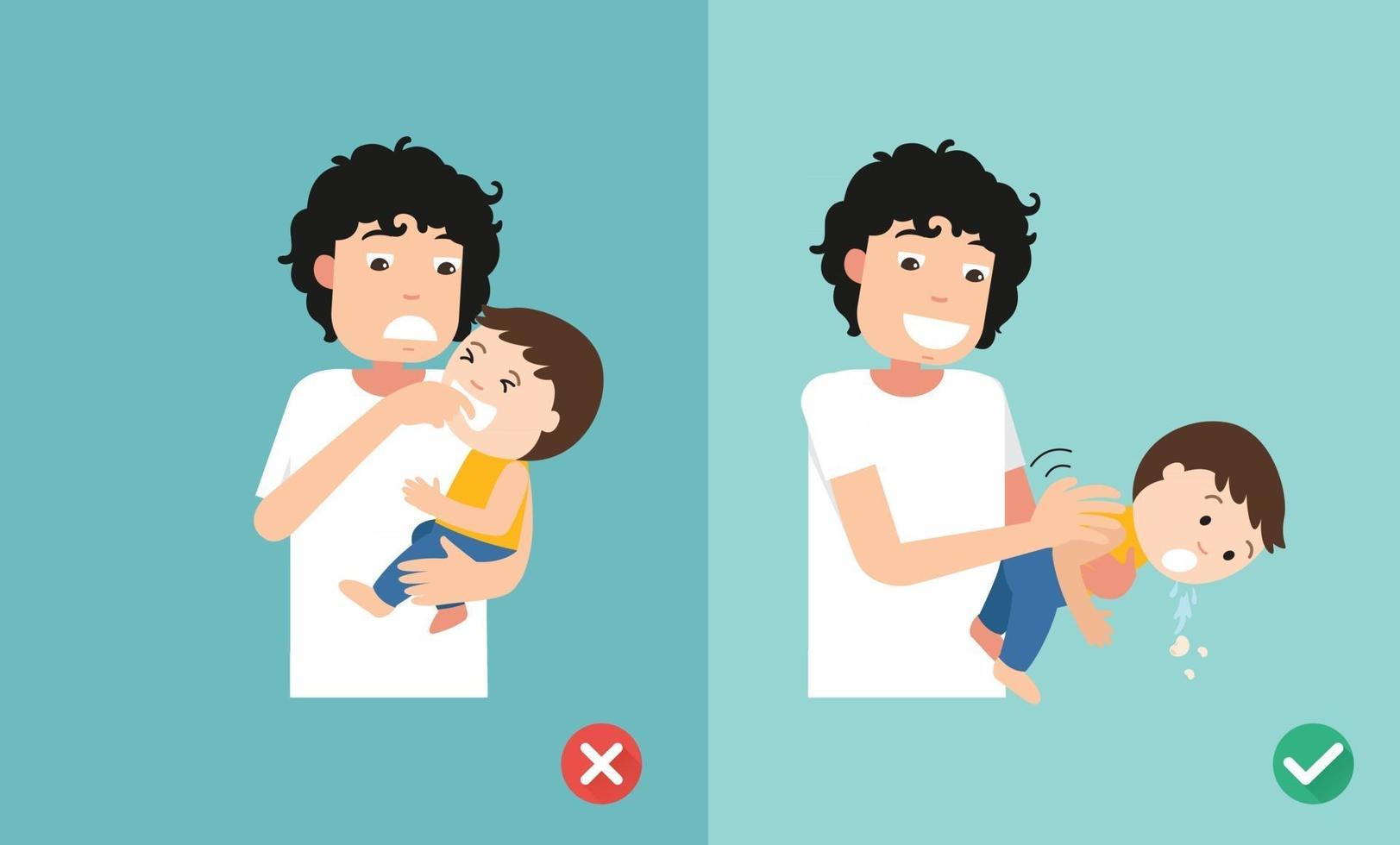 wrong and right ways first aid,illustration,vector vector