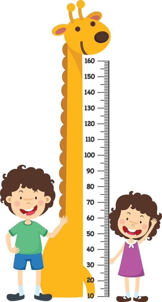 Meter wall with boy and girl.vector illustration vector