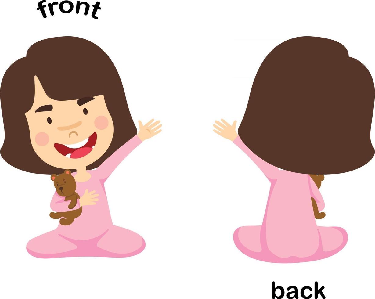 Opposite front and back vector illustration