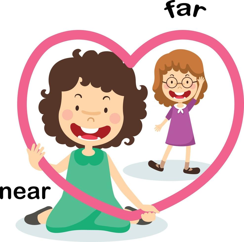 Opposite  near and far vector illustration