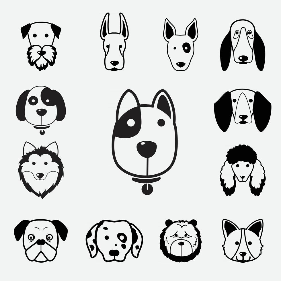 Ilustración de vector de icono de perro