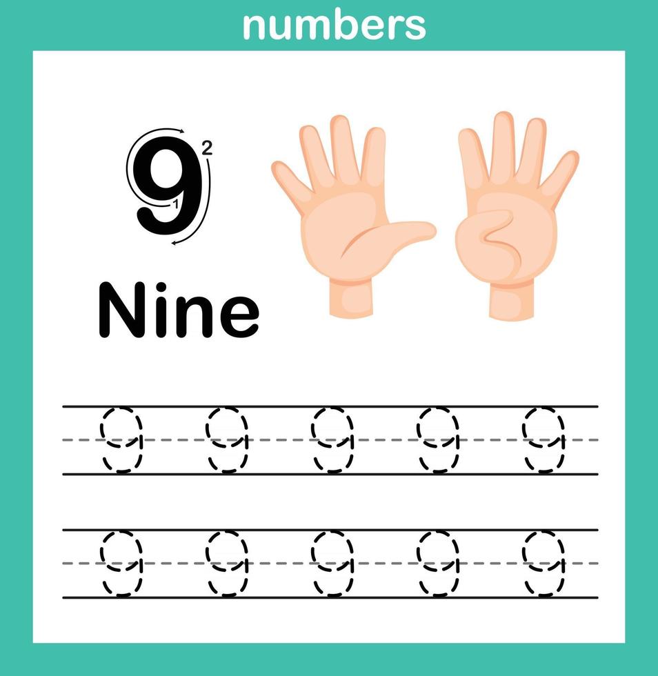 Hand count.finger and number,Number exercise illustration vector