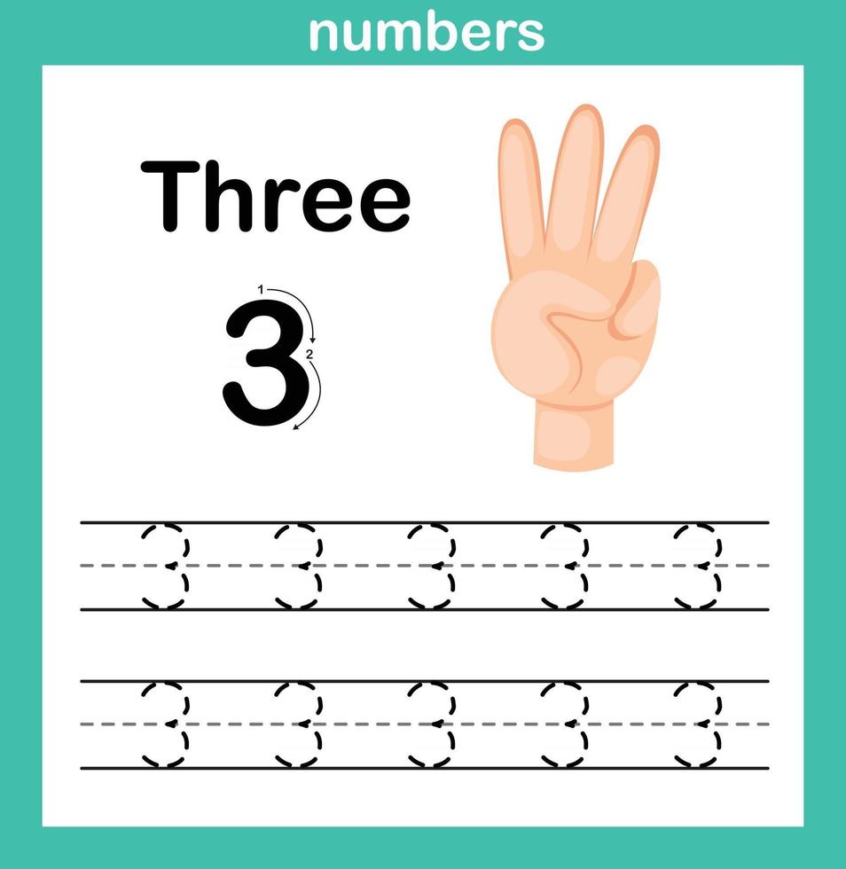 Hand count.finger and number,Number exercise illustration vector