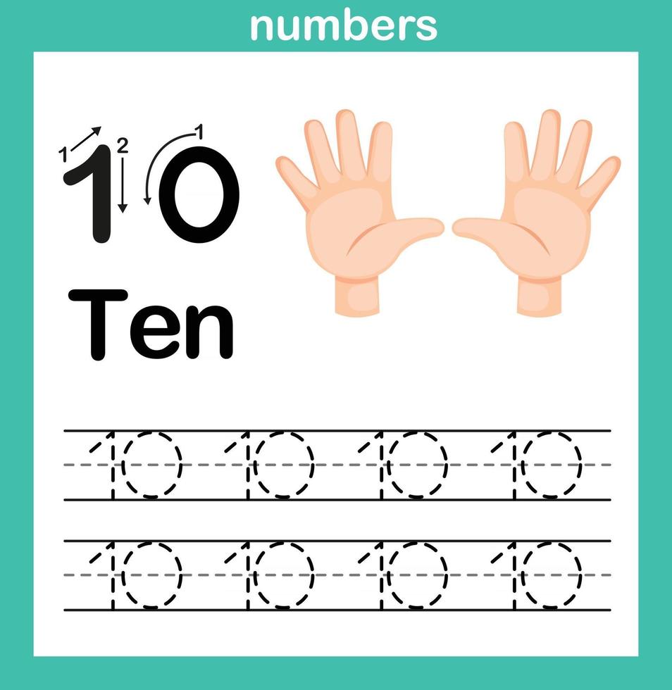 Hand count.finger and number,Number exercise illustration vector