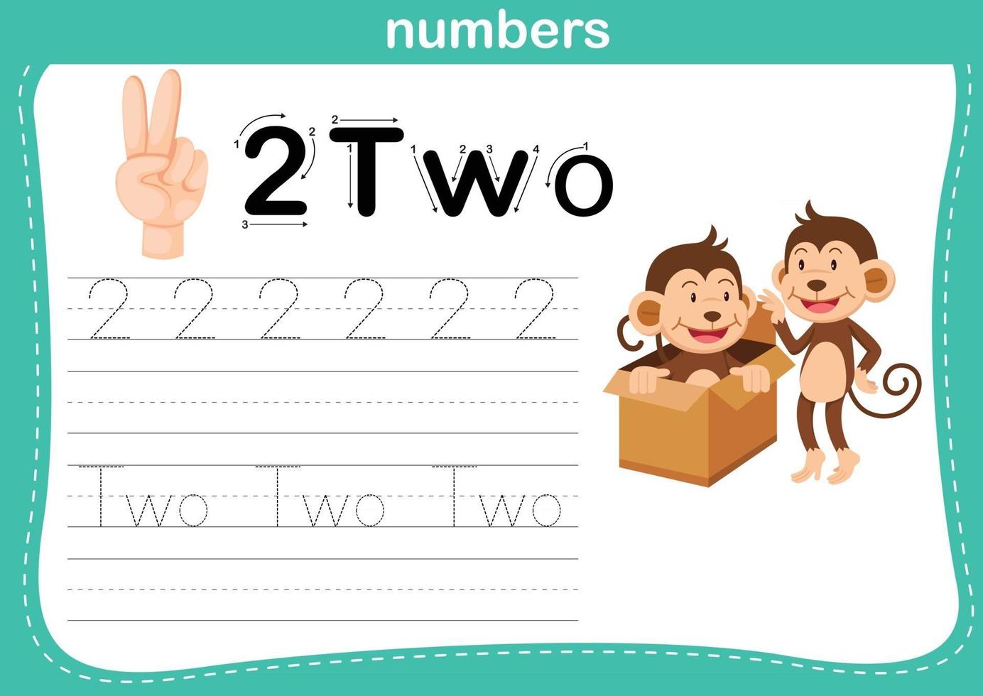 Hand count.finger and number,Number exercise illustration vector