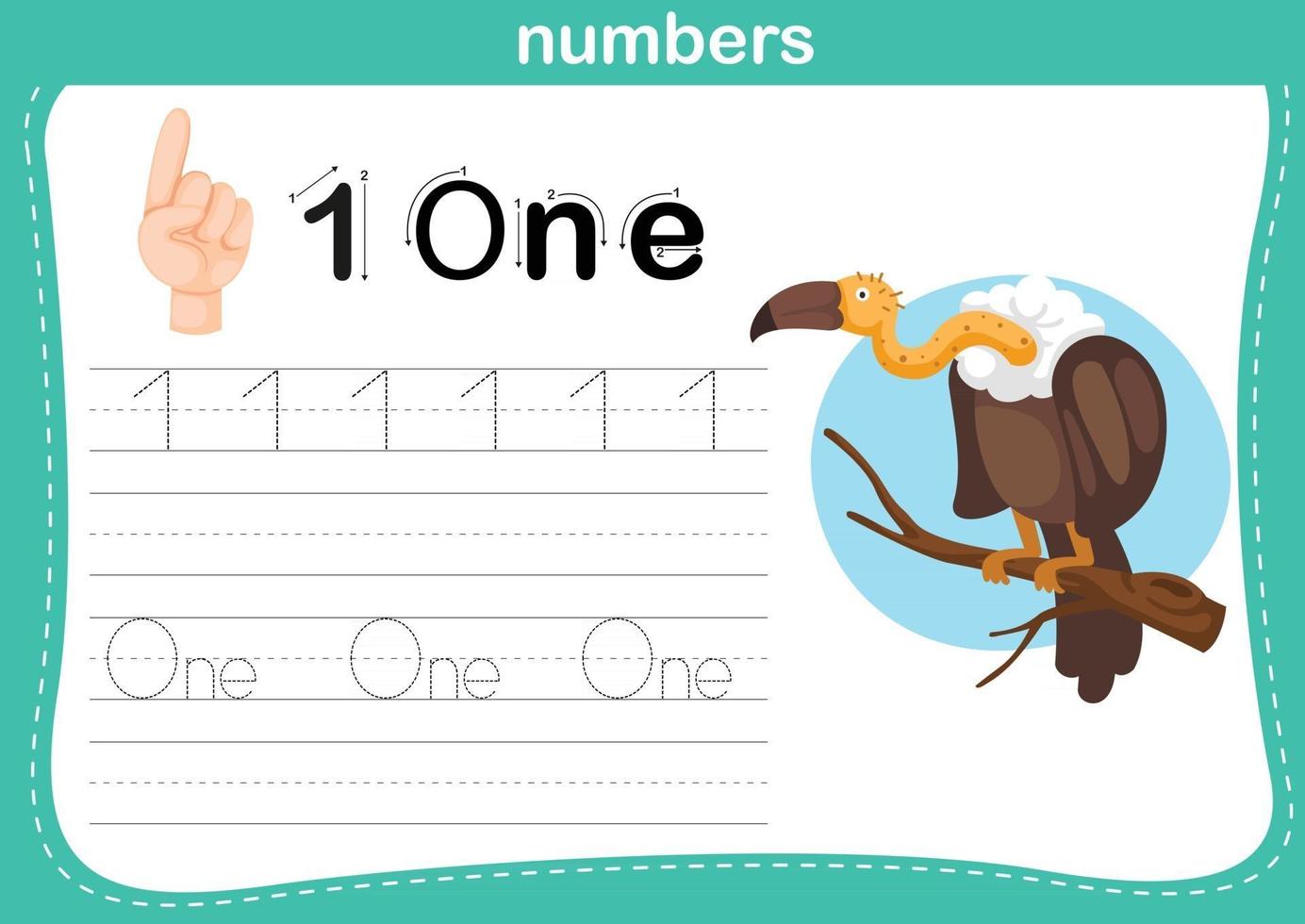 Hand count.finger and number,Number exercise illustration vector