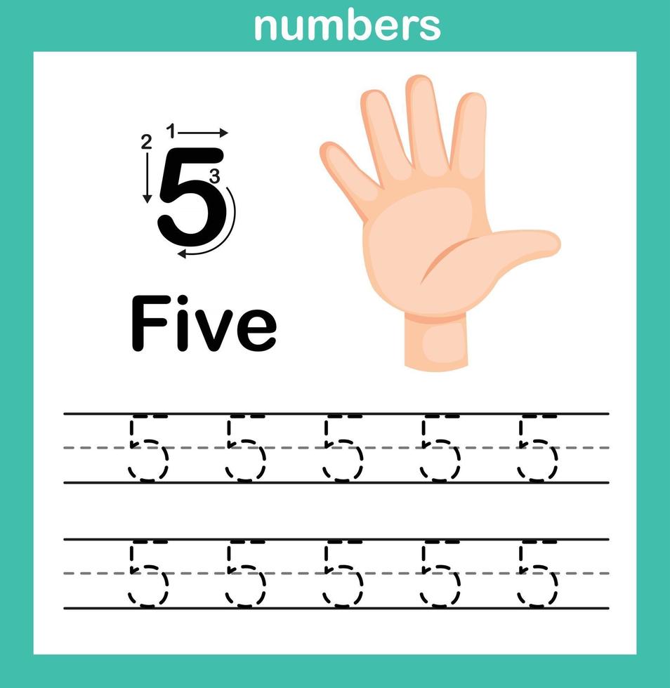 Hand count.finger and number,Number exercise illustration vector