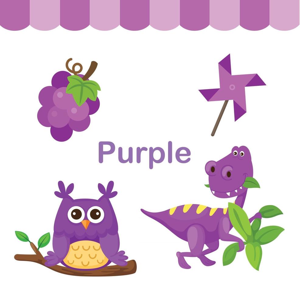 Illustration of isolated color purple group vector