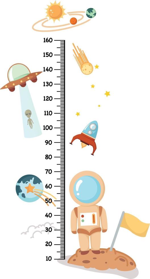Meter wall with astronaut in space.vector illustration vector