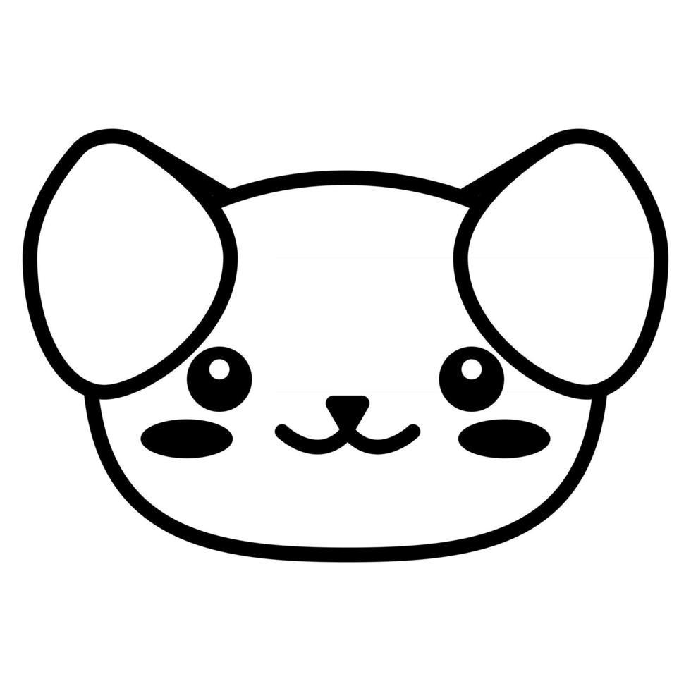 caras lindas mascotas animales graciosas bebé niños imprimir contorno símbolo kawaii animal vector