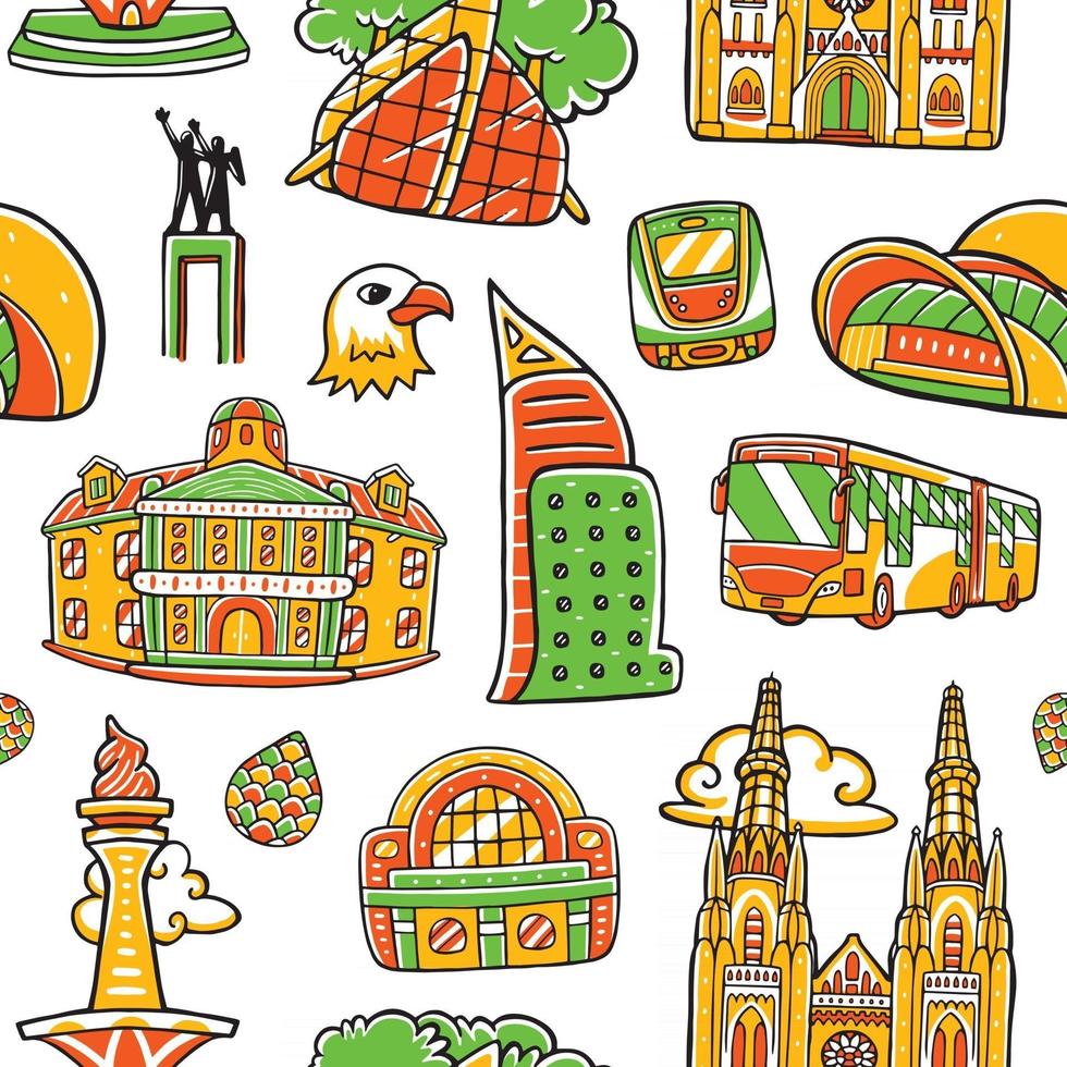 Jakarta City Seamless Pattern vector