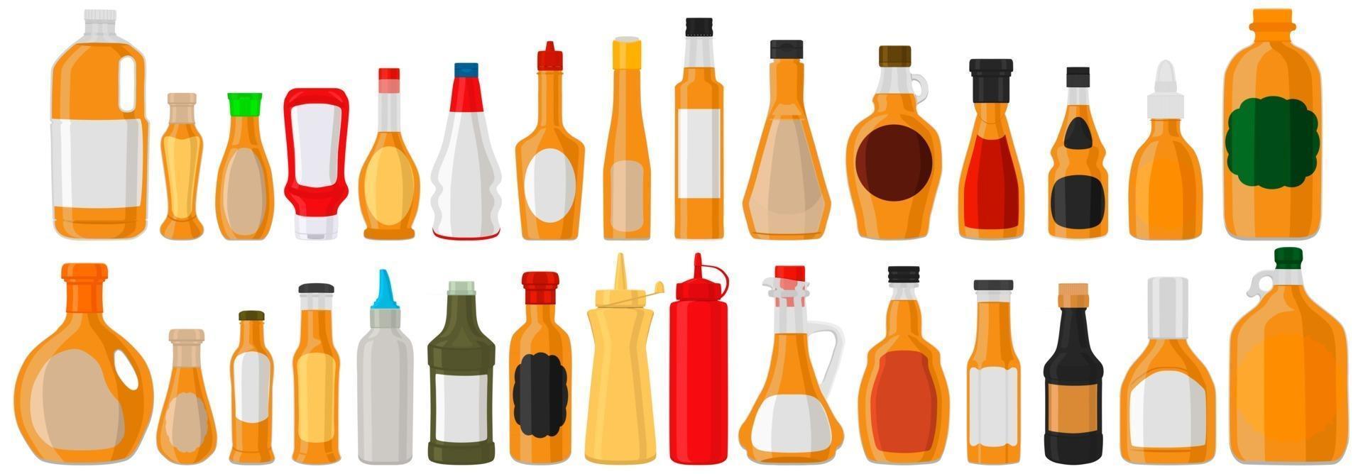 Illustration on theme kit varied glass bottles filled liquid cocktail syrup vector