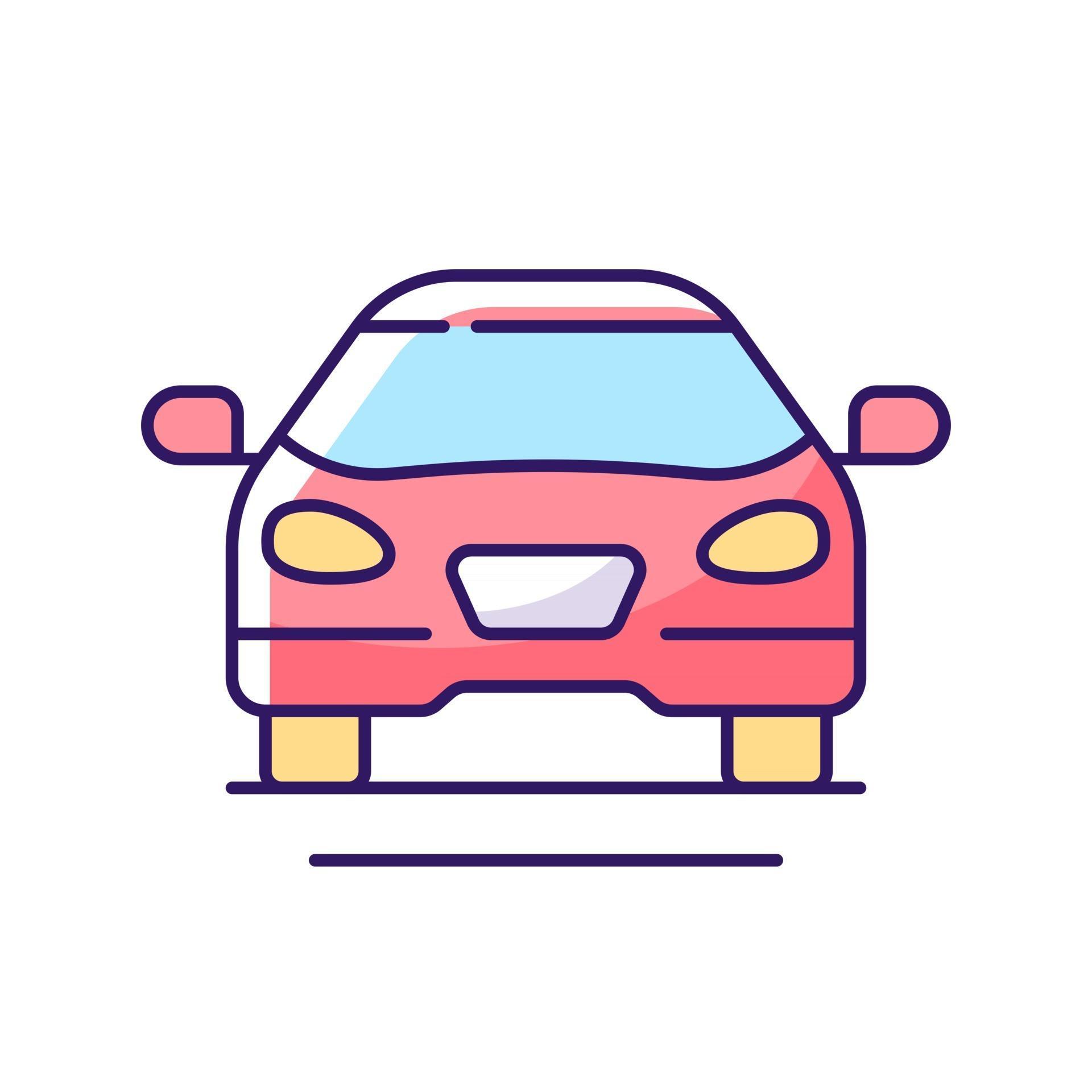 icono de color rgb de coche sedán. transporte personal rápido. auto