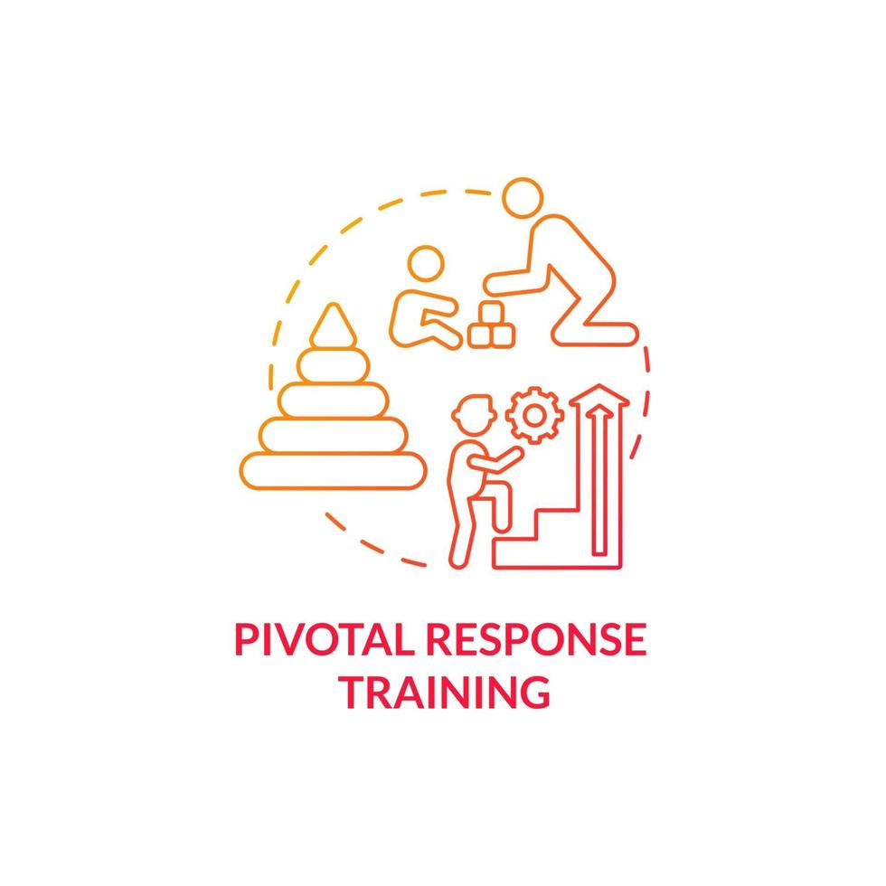 Pivotal response training concept icon. Autistic behavior correction abstract idea thin line illustration. Teaching social-communicative and adaptive behaviors. Vector isolated outline color drawing