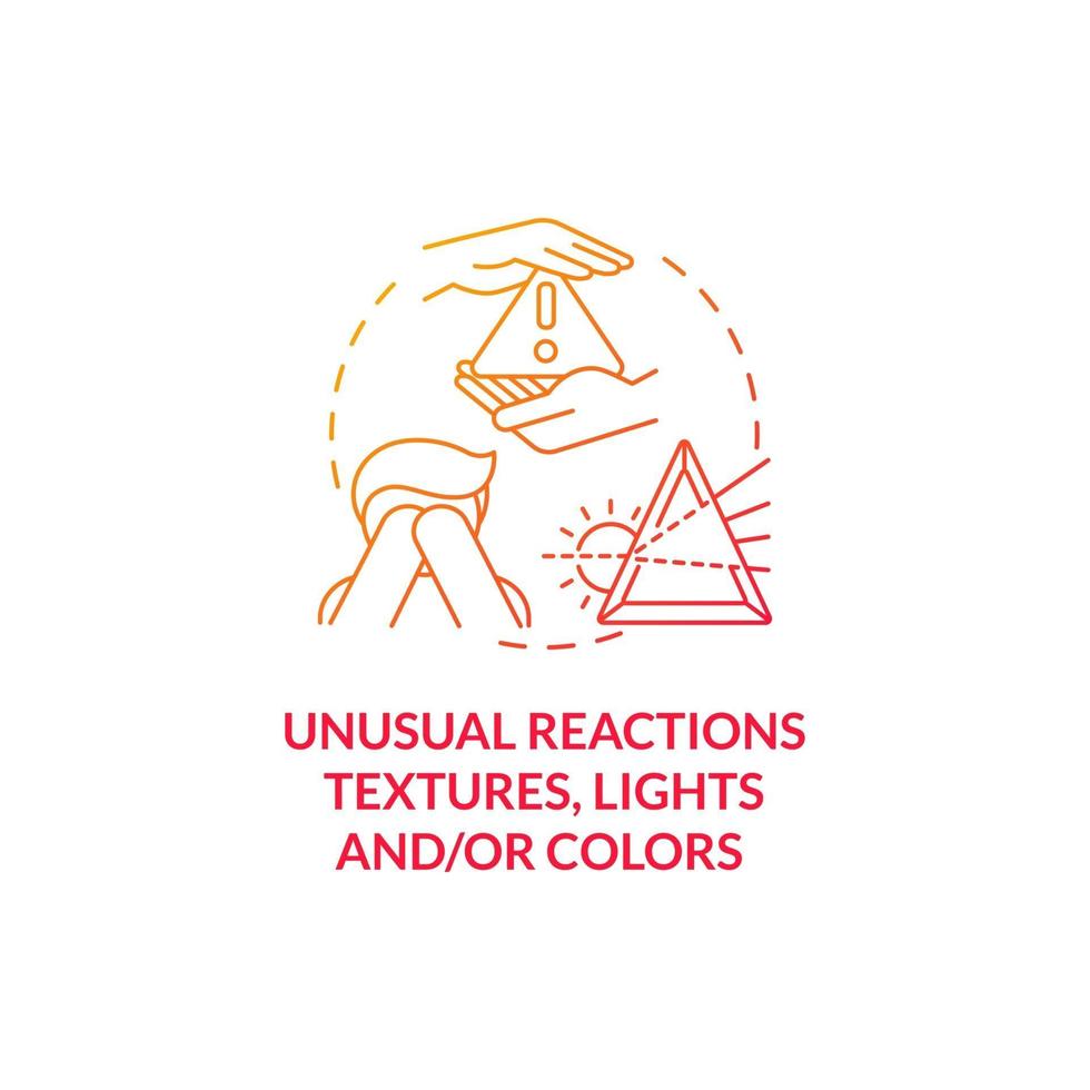 Sensory issues in autism concept icon. Autism symptom abstract idea thin line illustration. Responding negatively to bright sunlight. Unique brain responses. Vector isolated outline color drawing