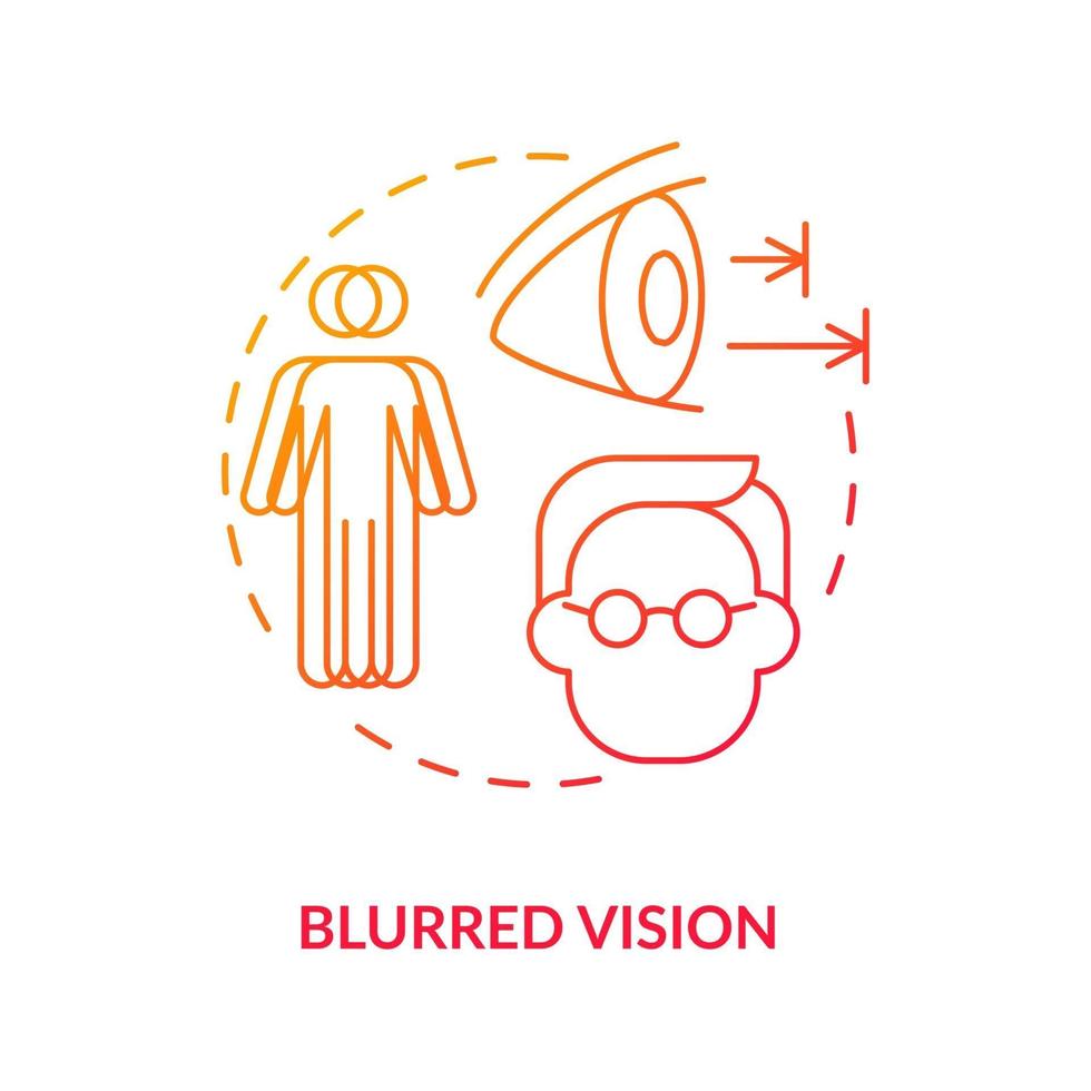 Blurred vision concept icon. Problems with eyes. Medical treatment. Curing eyesight issues. Seeing badly abstract idea thin line illustration. Vector isolated outline color drawing