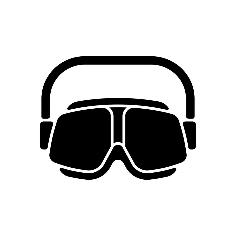 gafas de natación icono de glifo negro. protección para los ojos en la piscina. Equipo impermeable y fácil de usar. Previniendo el enrojecimiento de los ojos. símbolo de silueta en el espacio en blanco. vector ilustración aislada