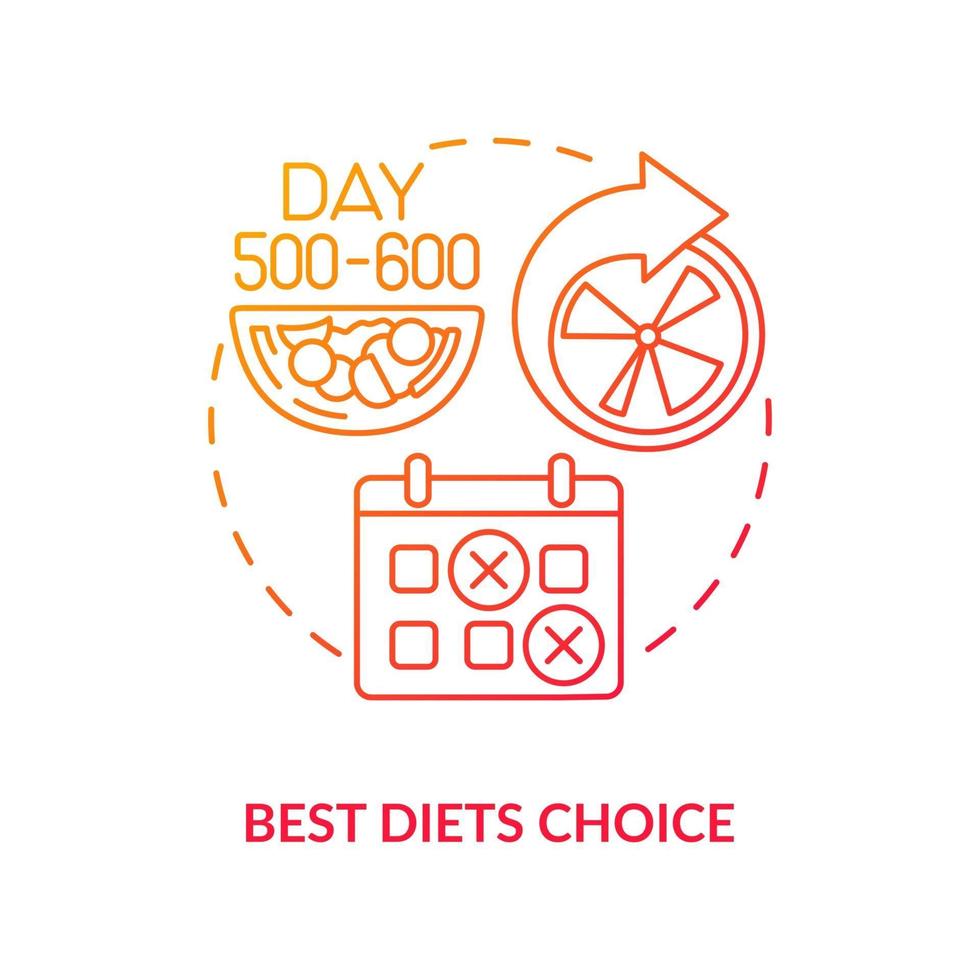 Best diets choice concept icon. Choosing food allowed during illness. Healthy meals preparing. Nutrion products abstract idea thin line illustration. Vector isolated outline color drawing