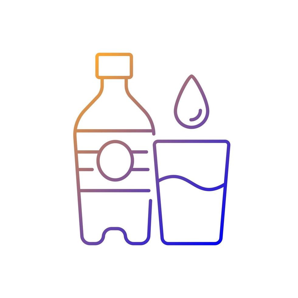 Water gradient linear vector icon. Hydration for fitness. Mineral aqua. Water bottle to prevent dehydration. Thin line color symbols. Modern style pictogram. Vector isolated outline drawing