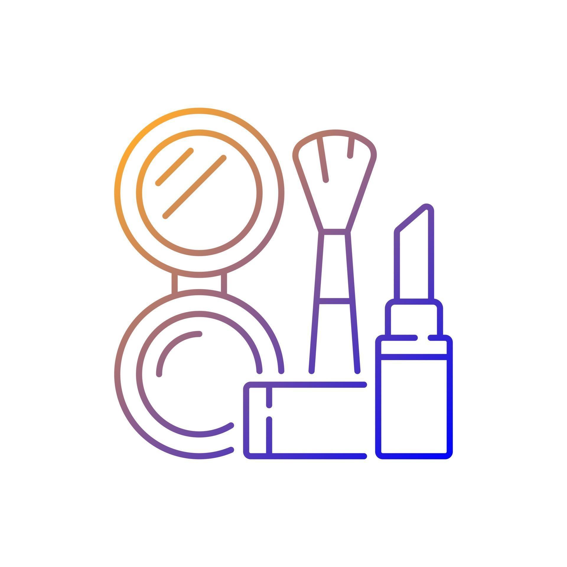 Makeup gradient linear vector icon. Cosmetic products. Female skincare