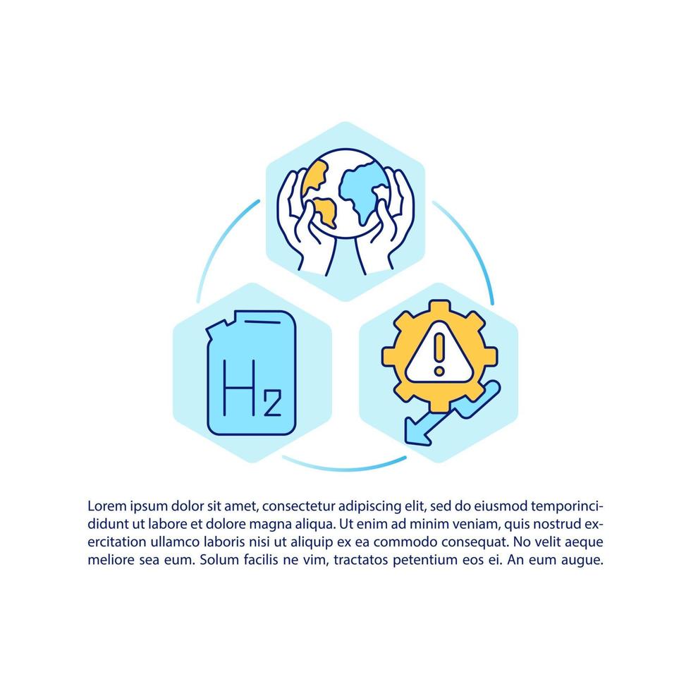 Hydrogen innovations concept line icons with text. PPT page vector template with copy space. Brochure, magazine, newsletter design element. Revolutionary energy linear illustrations on white