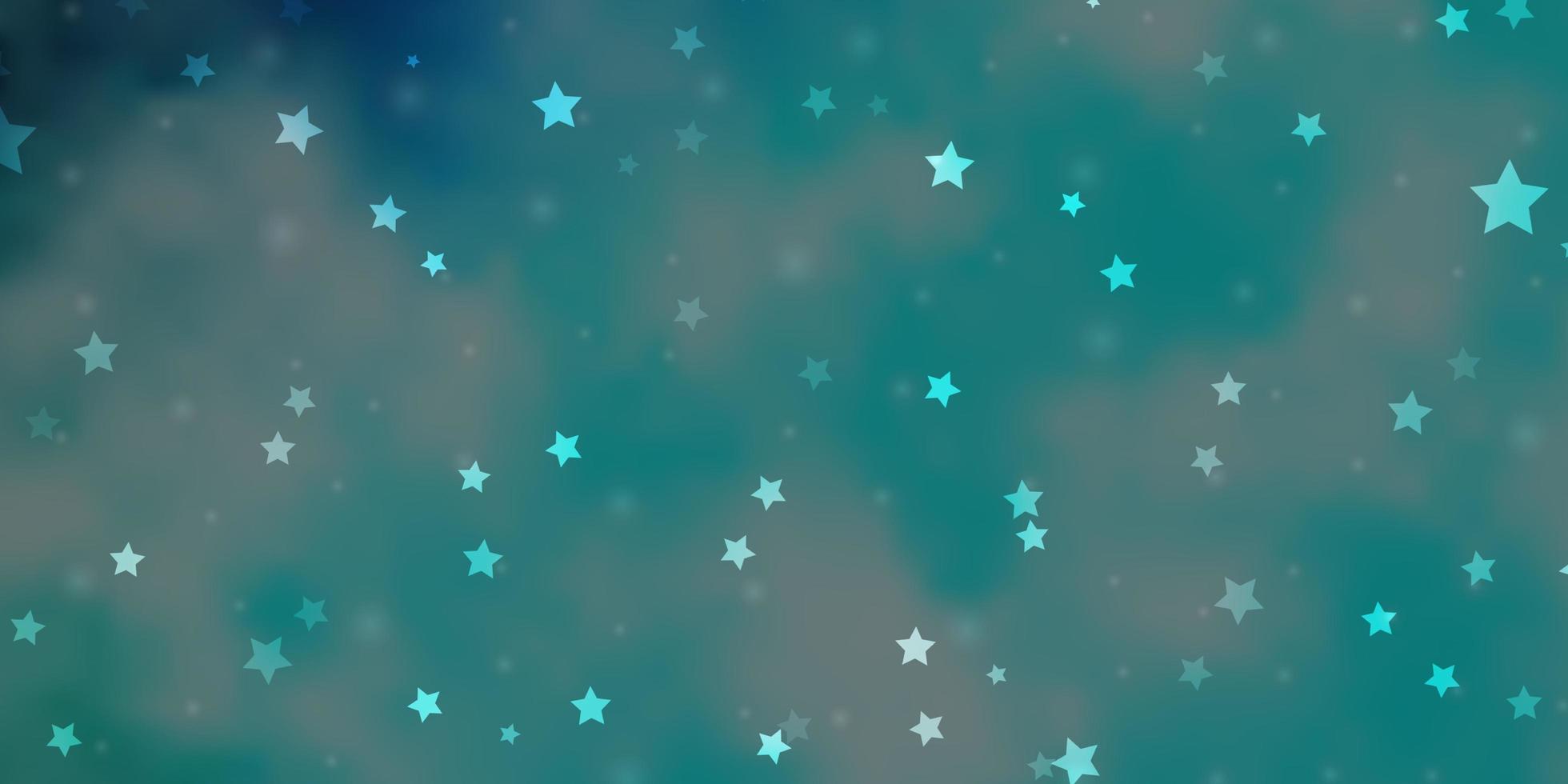 plantilla de vector azul claro con estrellas de neón.