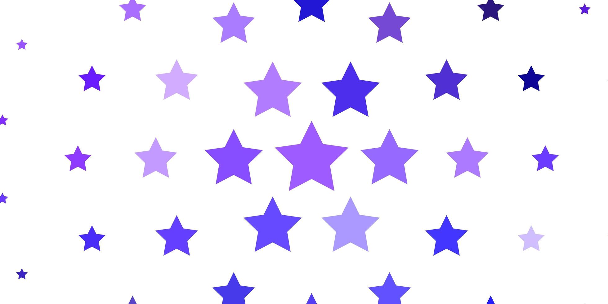 Fondo de vector púrpura claro con estrellas de colores.